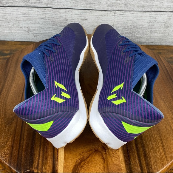 Adidas Nemeziz Messi 19.3 Indigo Signal Green Indoor Soccer Shoe EF1812 Men’s 13 - Picture 9 of 12